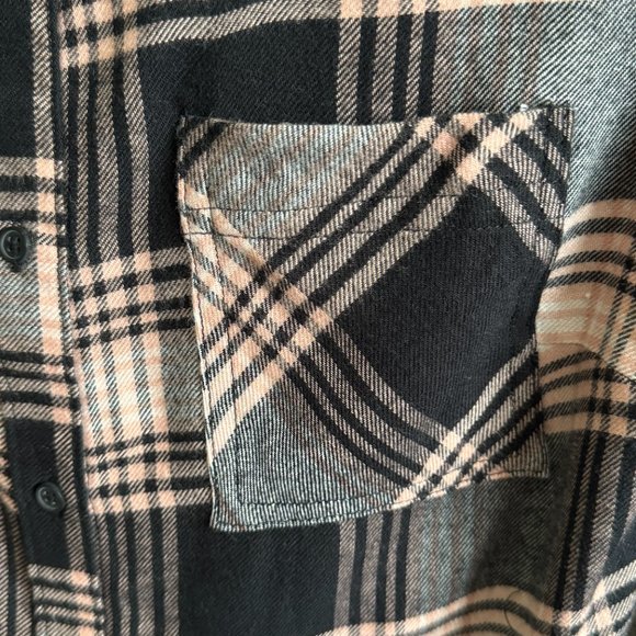 NWT! Como Vintage Soft Flannel Shirt in Sand Black Plaid - Picture 4 of 8